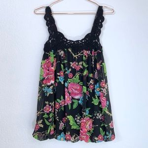 Forever 21 Floral Chiffon Blousy Tank